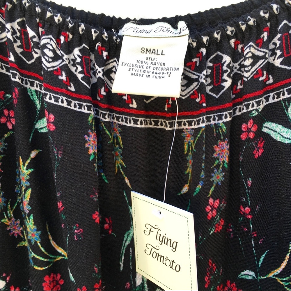 NWT Flying Tomato Black Floral Romper - Picture 6 of 6